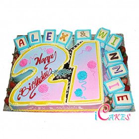 21St Tier Birthday Cake Design