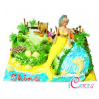 3D Bear & Barbie Doll Cake Design