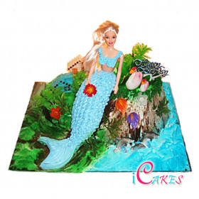 3D Bear & Barbie Doll Cake Design