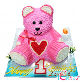 3D Bear & Barbie Doll Cake Design