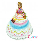 3D Bear & Barbie Doll Cake Design
