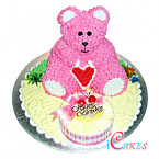 3D Bear & Barbie Doll Cake Design