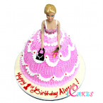 3D Bear & Barbie Doll Cake Design