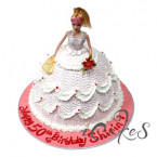 3D Bear & Barbie Doll Cake Design